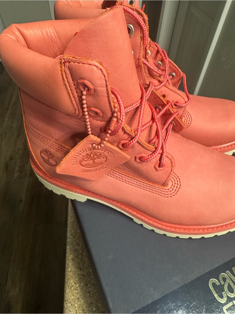 Timberland 6-Inch Waterproof Boots Coral Pink EU 35 New